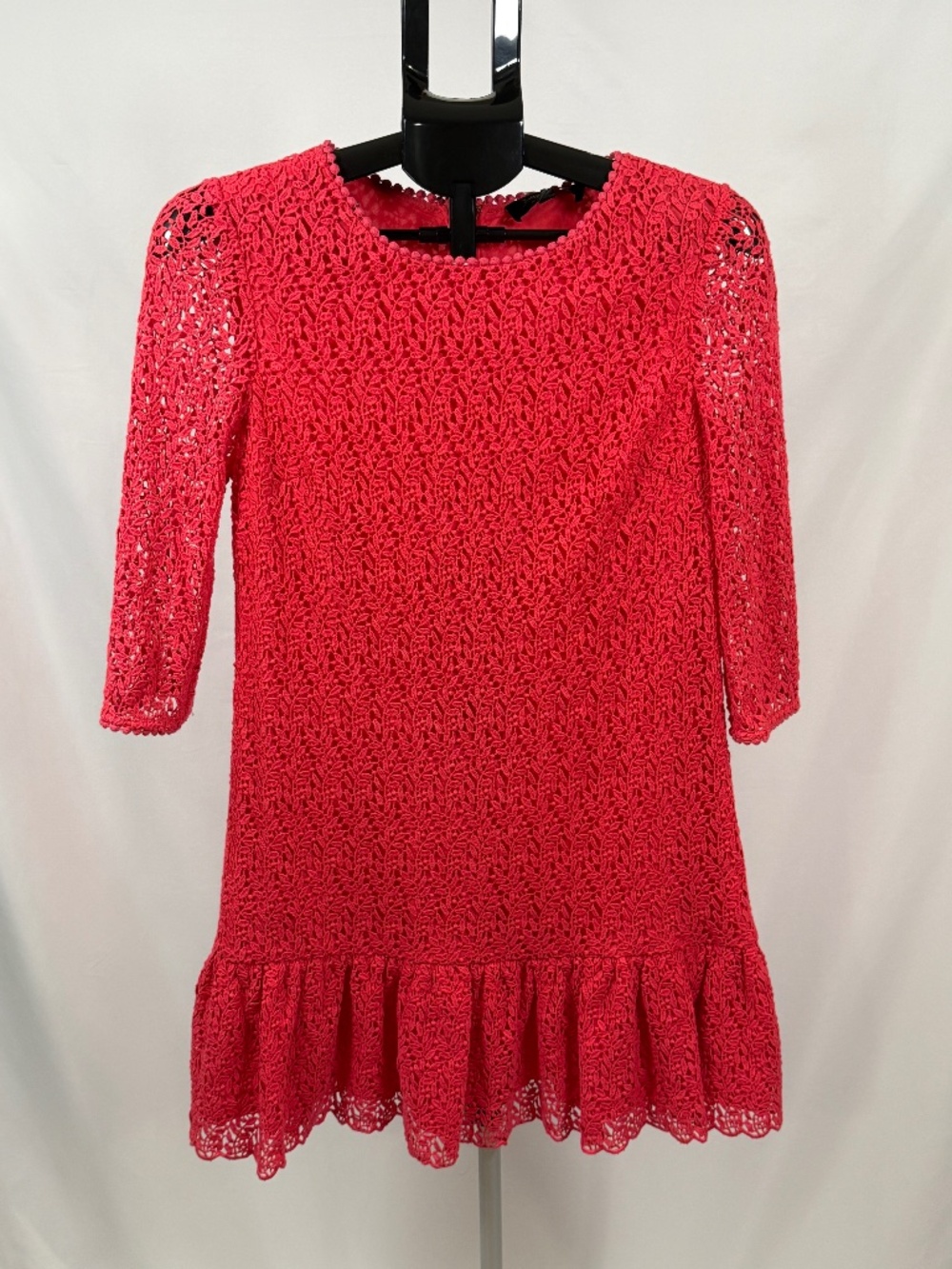 Juicy Couture Cerise Red Floral Lace Ruffle Dress NWT Size 4